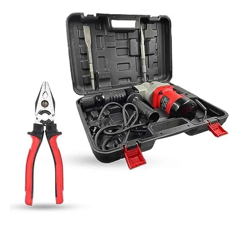 Hillgrove 1200W Demolition Hammer Concrete Breaker with 2 Bits & 8 inch Plier, HGCM1378