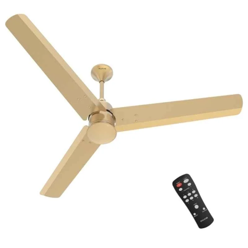 Polycab Silencio Mini 35W 370rpm 5 Star 3 Blade Birkin Gold BLDC Ceiling Fan, Sweep: 1200 mm, FCBLDCES039M