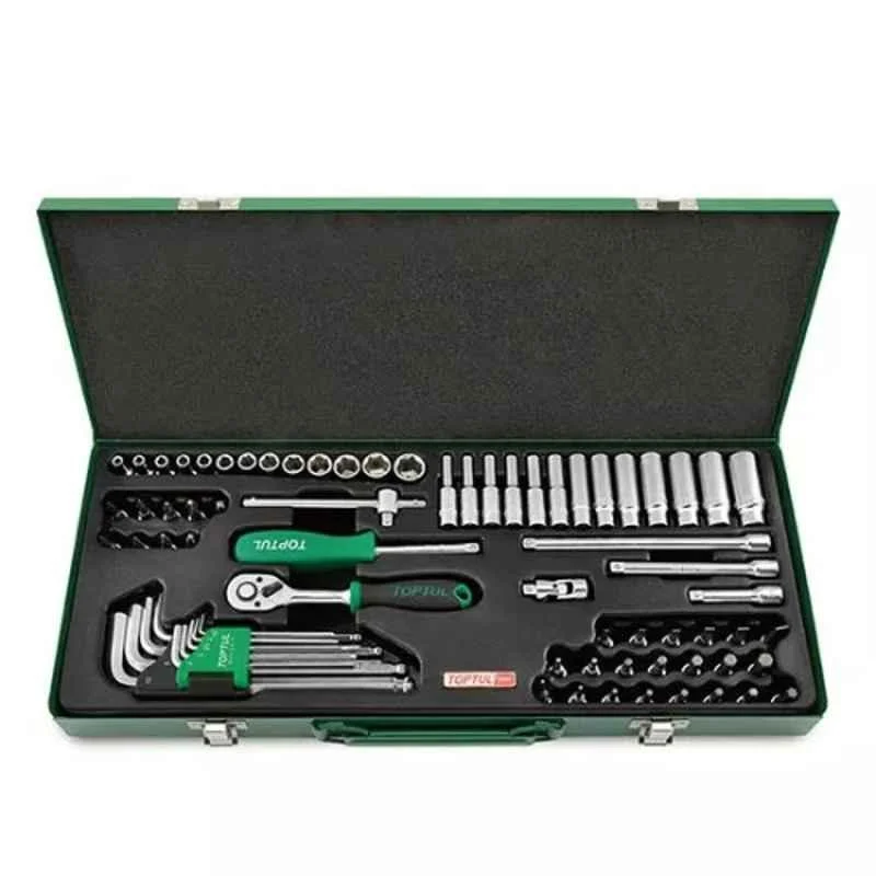 Topul 72Pcs 1/4 inch Drive Socket & Ball Point Hex Key Wrench Set , GCAD7202