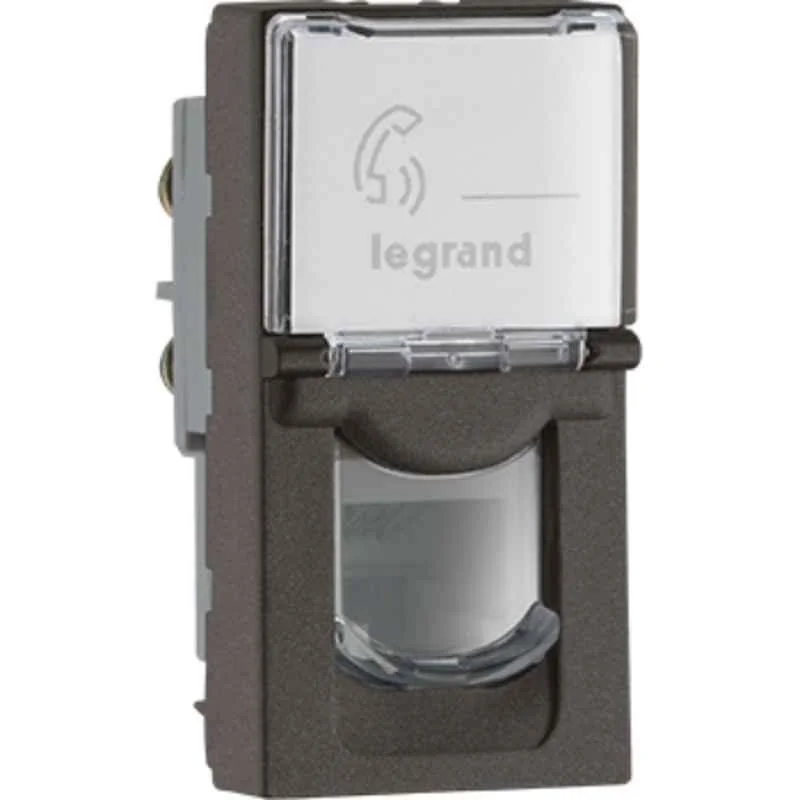 Legrand Myrius Nextgen RJ11 1 Module Charcoal Grey Telephone Socket, 679462