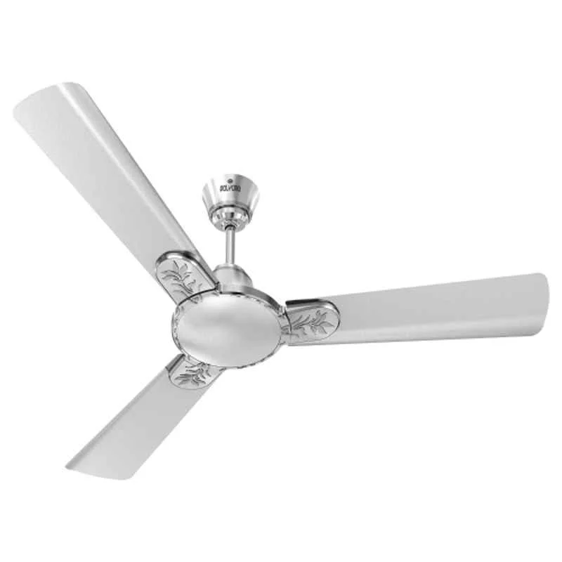 Polycab Eleganz Plus 53W 370rpm 1 Star 3 Blade Pearl Silver Ceiling Fan, Sweep: 1200 mm, FCEPRST313M