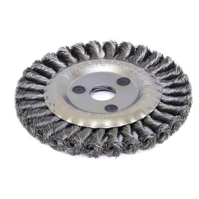 Jon Bhandari 6 inch Knotted Dark Silver Steel Wire Wheel Brush, B-026