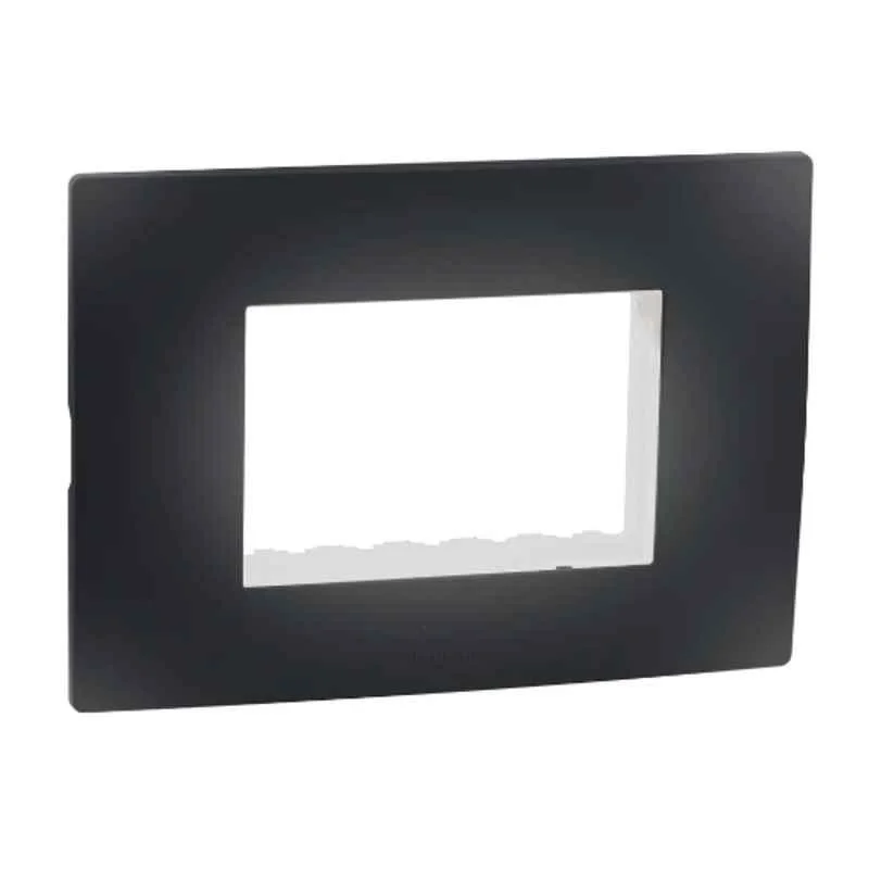 Legrand Lyncus 3 Module Polycarbonate Matt Finish Chic Grey Plate with Support Frame, 677523
