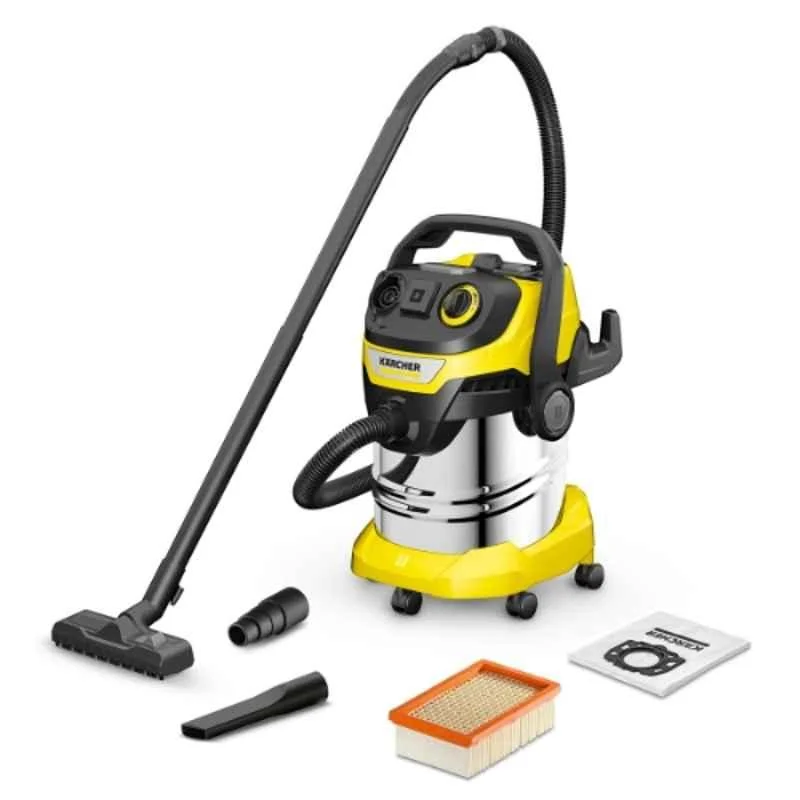 Karcher 25 Litre 1100W 220-240V Yellow Wet & Dry Vacuum Cleaner, WD-5 P S V-25/5/22