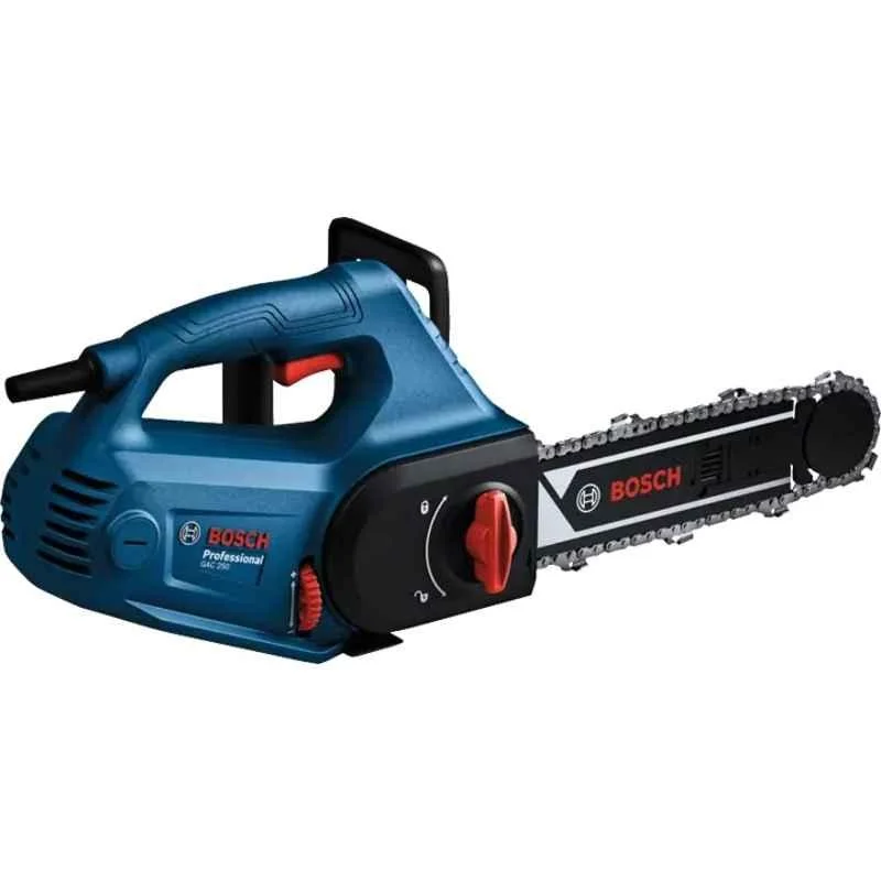 Bosch GAC 250-AAC Corded 1200W Electric Block Cutter or Concrete Chainsaw, 1.3mm Chain Gauge, 12 m/s, Ergonomic Handle + 1 (Bosch Guide Rail, Saw Chain & Sprocket Wheel)