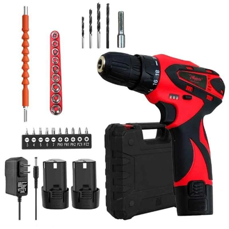 Hillgrove 29 Pcs 1.5Ah 12V Portable Mini Cordless Drill Driver Kit,  HGCM1380M1