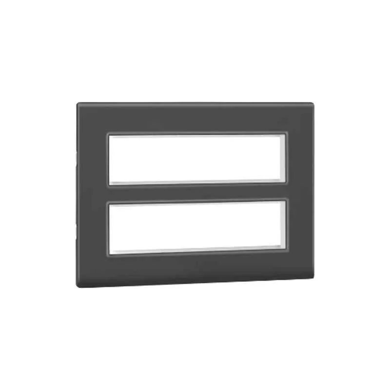 Legrand Allzy 16 Module Polycarbonate Matt Black Cover Plate with Frame, 681320