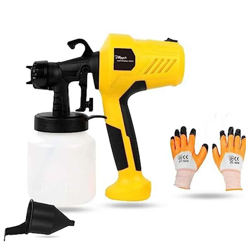 Hillgrove 400W 0.8 Litre Plastic DIY HVLP Paint Sprayer Gun & Gloves, HGCM1018