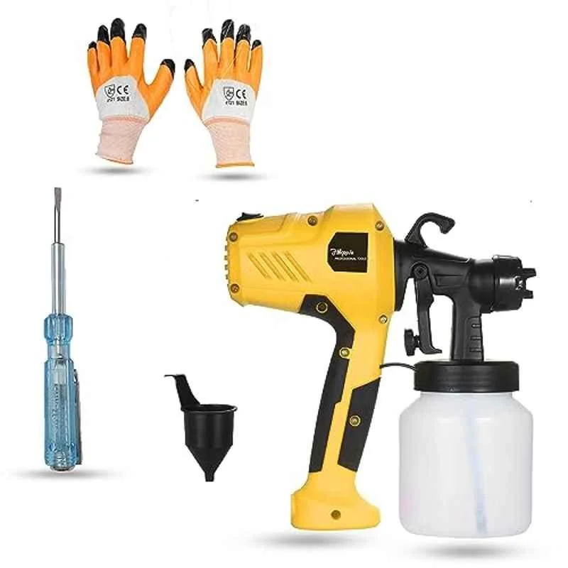 Hillgrove 400W 0.8 Litre Plastic DIY HVLP Paint Sprayer Gun with Gloves & Line Tester, HGCM1344