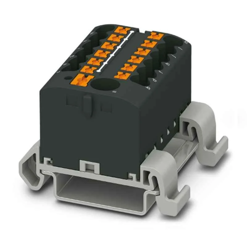 Phoenix Contact PTFIX 6/12X2,5-NS35A BK 690V Polyamide Black Distribution Block, 3273234