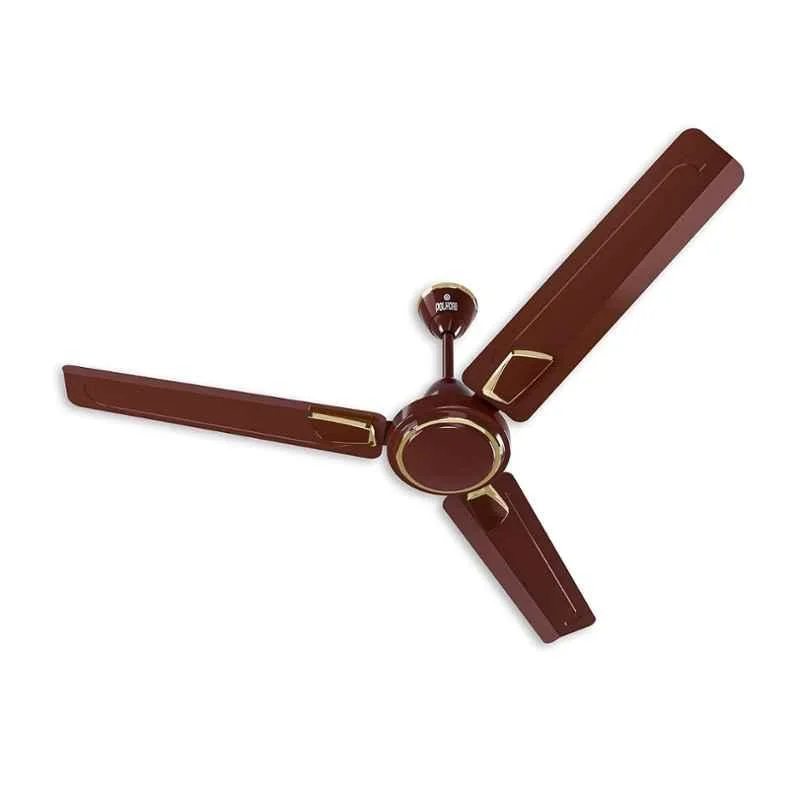 Polycab Zoomer DLX 50W Luster Brown 1 Star High Speed Energy Saving 3 Blade Ceiling Fan, Sweep: 1200 mm