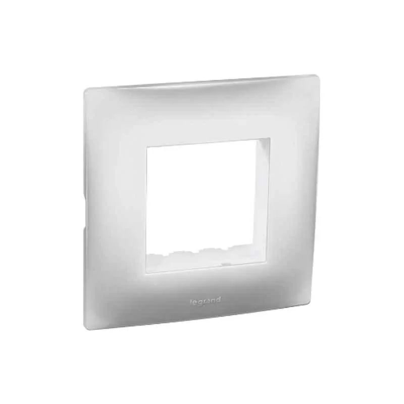 Legrand Lyncus 2 Module Polycarbonate Matt Silver Plate with Support Frame, 677602