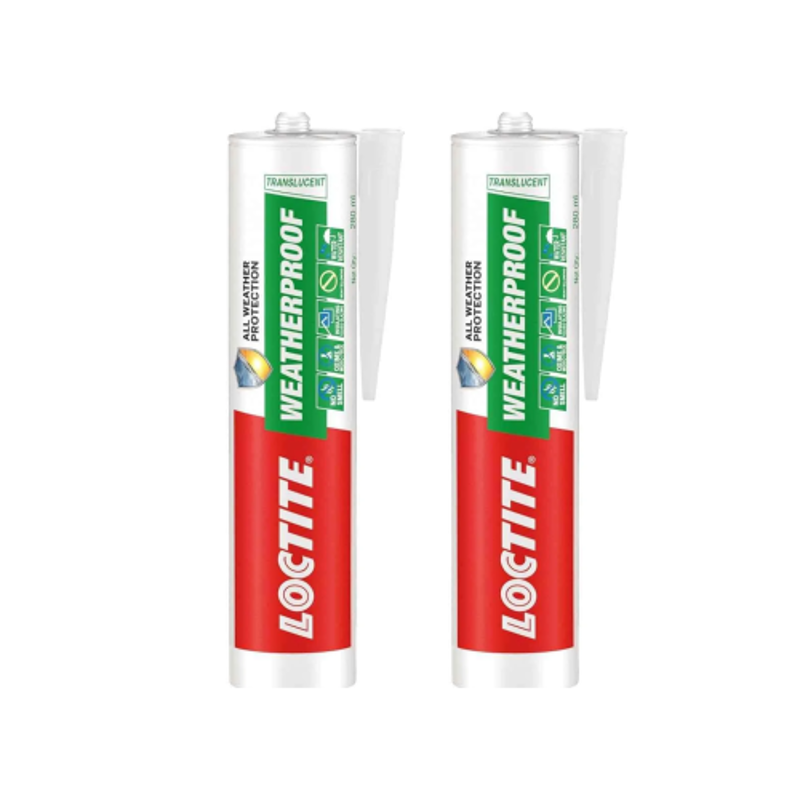 Loctite 280ml Transparent Weatherproof Sealant (Pack of 2)