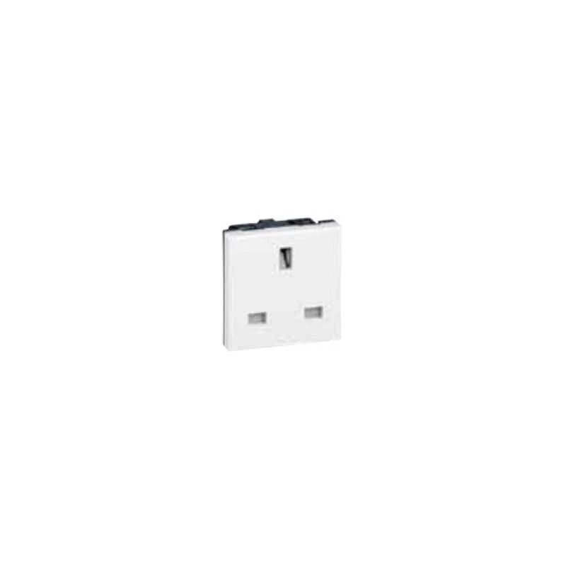 Legrand Arteor 13A 3 Pin 2P+E BS Square White Indian Socket, 5734 72
