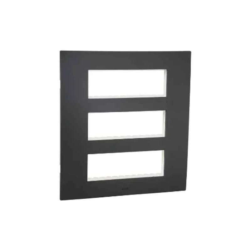 Legrand Lyncus 18 Module Polycarbonate Matt Finish Chic Grey Plate with Support Frame, 677538