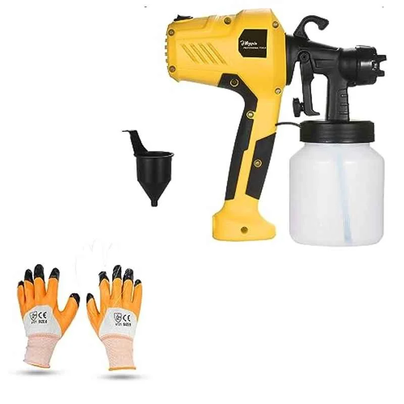 Hillgrove 400W 0.8 Litre Plastic DIY HVLP Paint Sprayer Gun with Gloves, HGCM1309