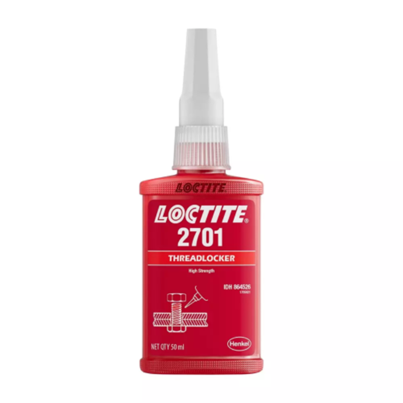 Loctite 2701 Threadlocker 50ml, High Strength, Low Viscosity, Permanent Locking & Sealing, Oil Tolerant, Suitable for All Metal Fasteners