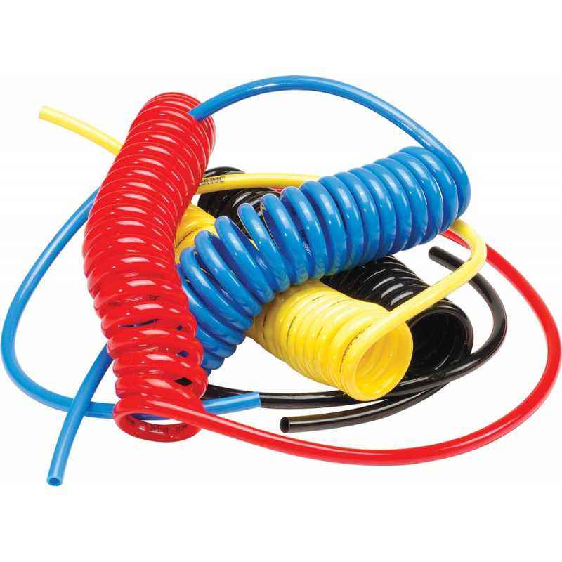 Janatics 6mm Polyurethane Blue Coiled Tube, WHC10B06-06, Working Length: 6 m
