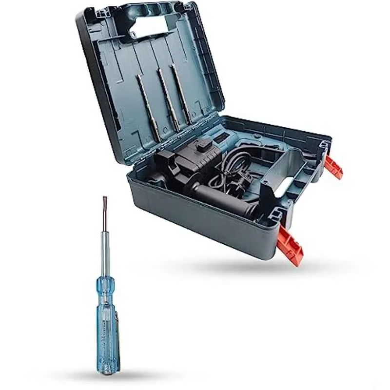 Hillgrove 750W Forward & Reverse Rotation Hammer Impact Drill Machine with 3 Bits & Line Tester, HGCM1192