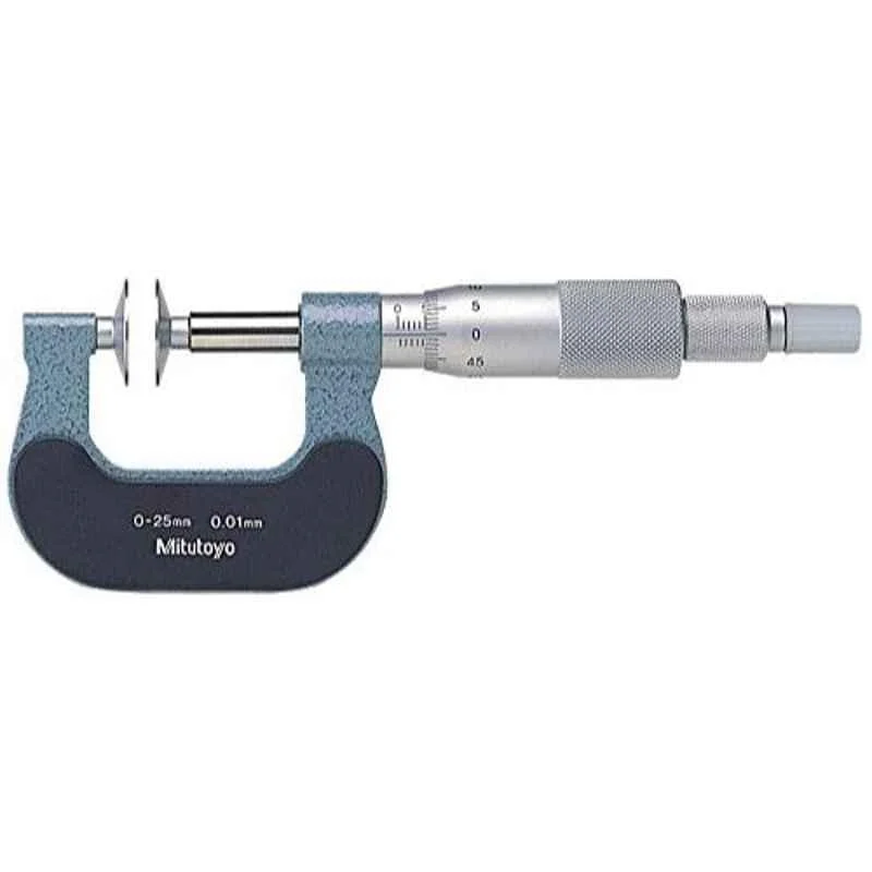Mitutoyo 0-25mm Non-Rotating Ratchet Stop Spindle Disk Micrometer, 169-201