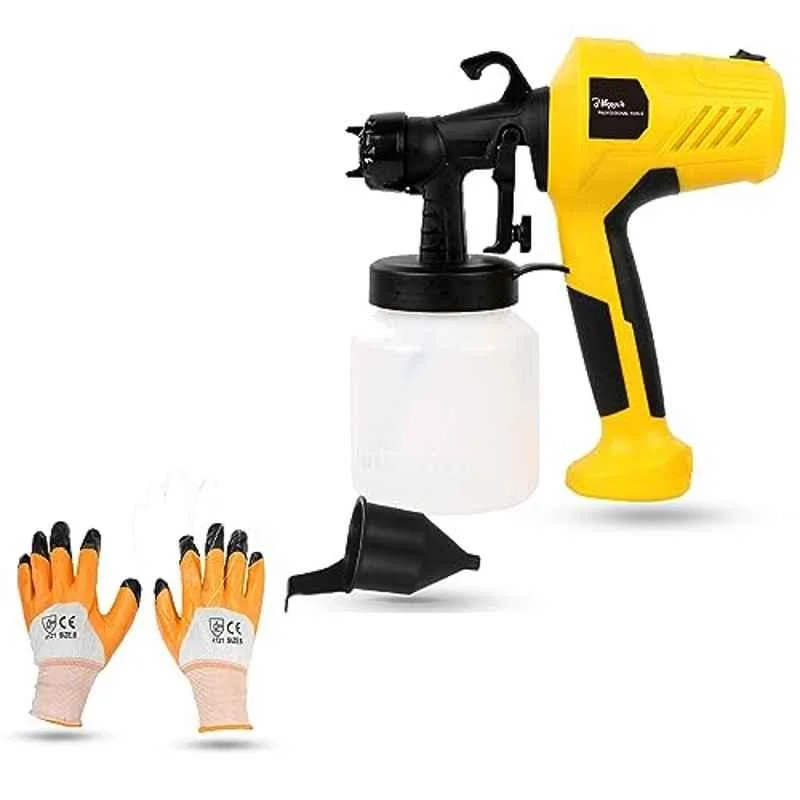 Hillgrove 400W 0.8 Litre Plastic DIY HVLP Paint Sprayer Gun with Gloves, HGCM1329