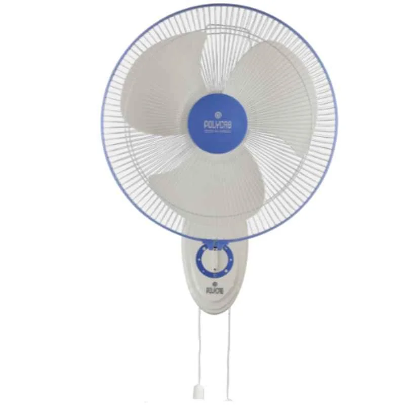 Polycab Thunderstorm 125W White Blue Wall Fan, FWAHSST010P, Sweep: 400 mm