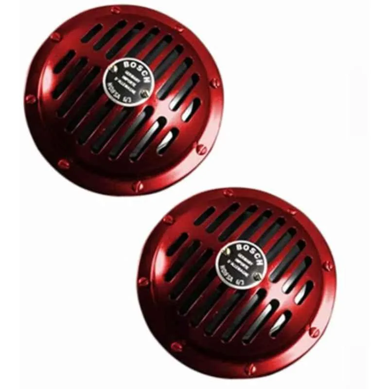 Bosch 12V Impact Horn Red for Passenger Cars - 2 Pcs, BOS-BJQCJ3
