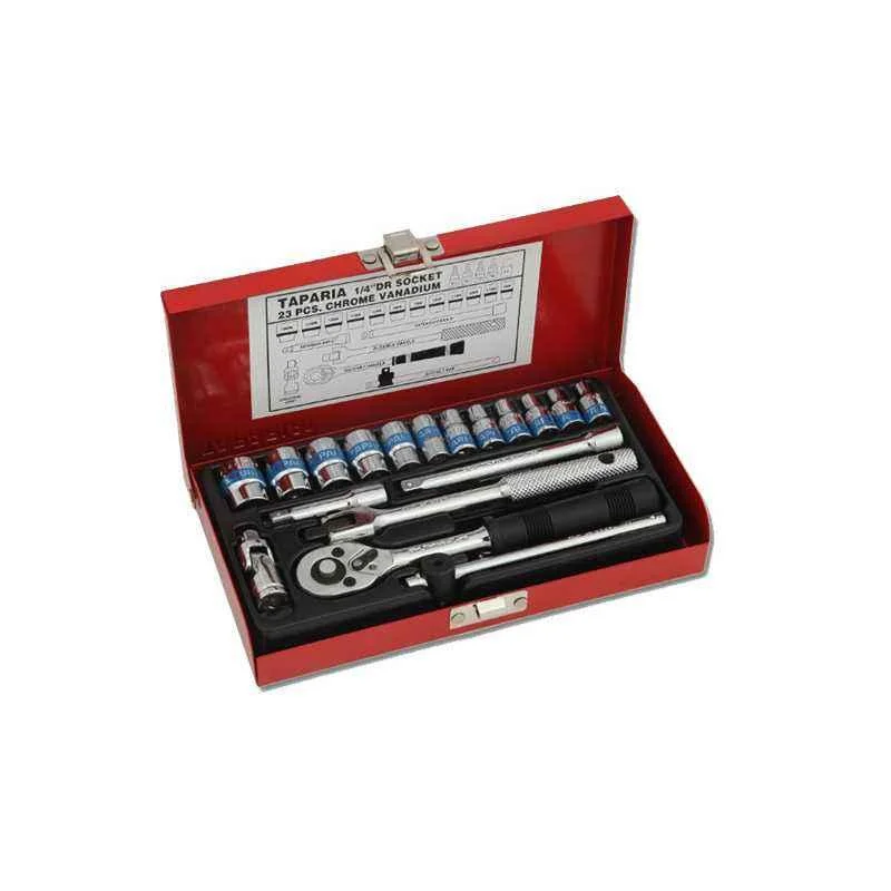 Taparia 23 Pcs 1/4 inch Square Drive Socket Set, S 1/4 H
