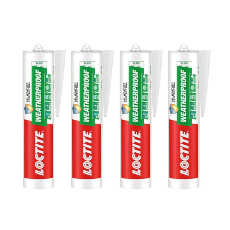 Loctite 280ml Black Weatherproof Sealant (Pack of 4)