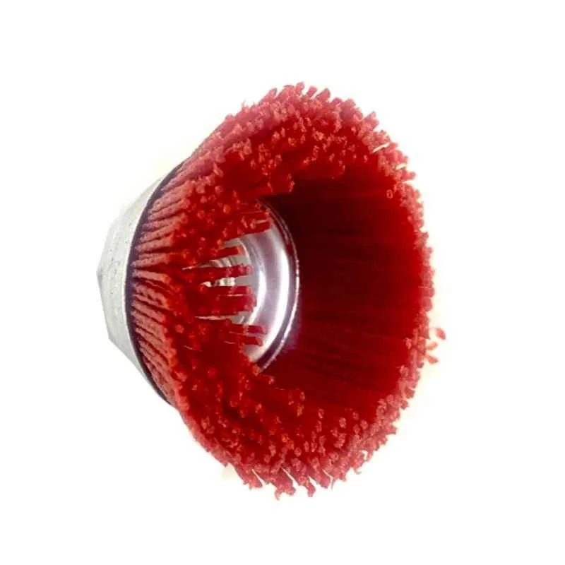 Jon Bhandari 3 inch Nylon Red Filament Abrasive Wire Cup Brush, NWB