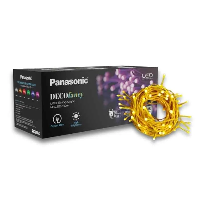 Panasonic 46 Bulb Plastic Golden LED String Light for Decoration, Length: 10 m