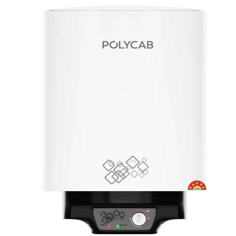 Polycab Celestia 10 Litre 2000W Plastic White & Black 5 Star Storage Water Geyser, HWHSVMB068P