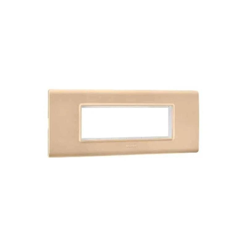 Legrand Allzy 8 Module Polycarbonate Matt Gold Cover Plate with Frame, 681338