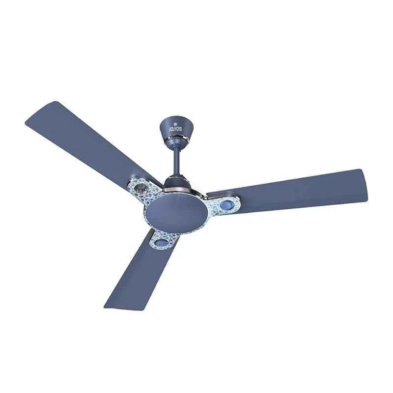 Polycab Eleganz Floral Purocoat 75W 400rpm Indigo Blue Ceiling Fan, FCEPRST212M, Sweep: 1200 mm (Pack of 2)