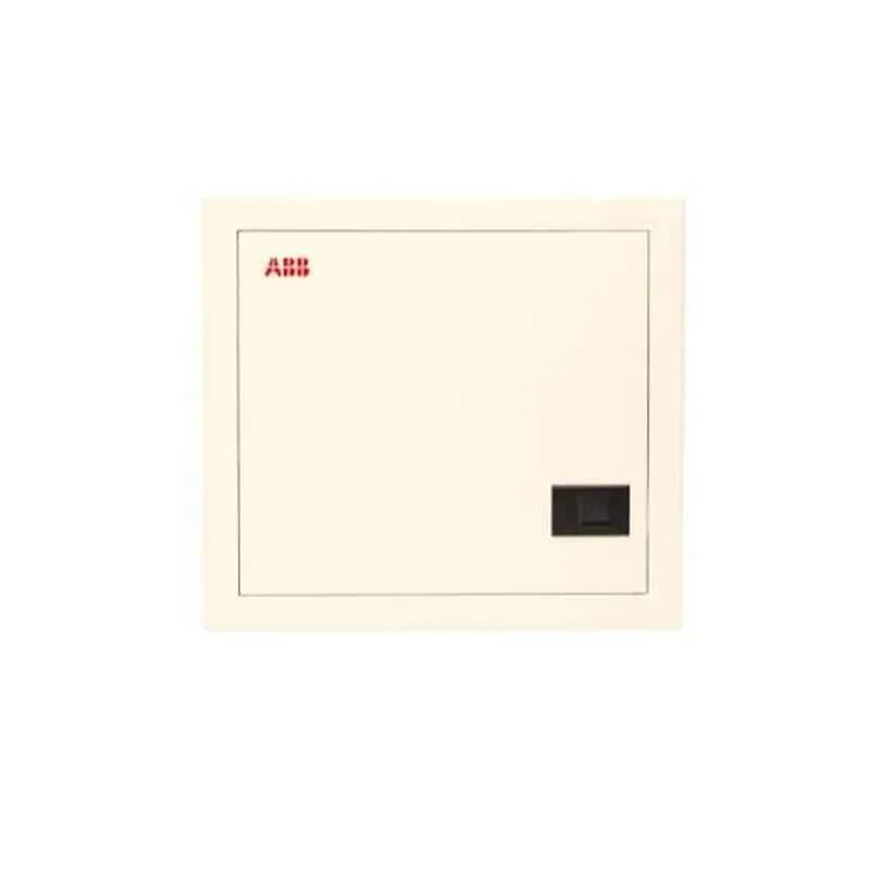 ABB Classic 10 Way SPN CRCA Steel Ivory MCB Distribution Board with Metal Double Door, SHC-M-10