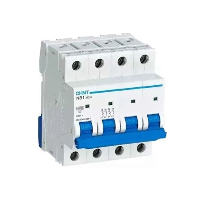 Chint eB 60A 4.5kA C-Curve Four Pole MCB, 186558