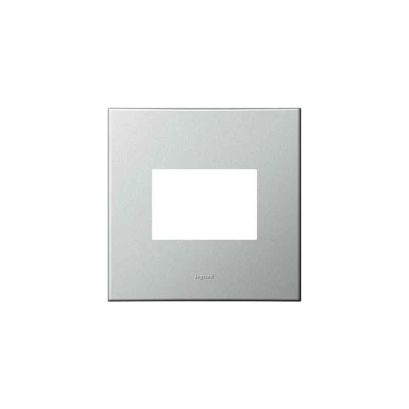 Legrand Arteor 2 Module Mirror Finish White Square Cover Plate With Frame, 5757 14