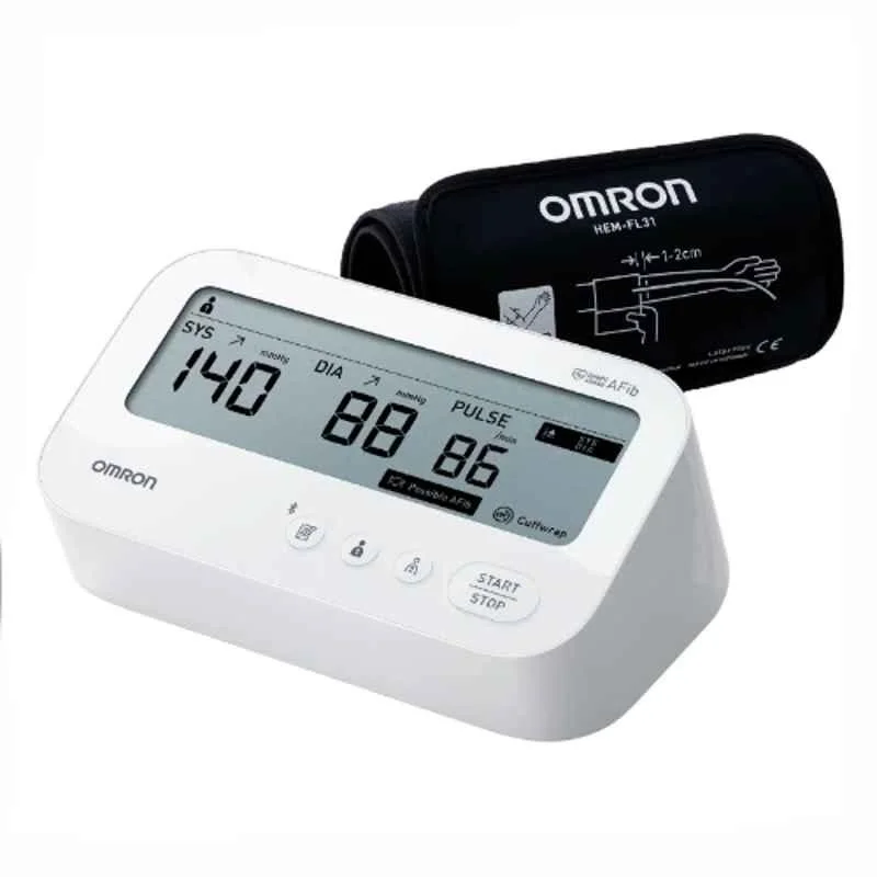 Omron HEM-7194T1-FLBIN Upper Arm Automatic Blood Pressure Monitor with AFIB Detection, IntelliWrap 360deg Accuracy Cuff, Large Display & AC Adapter included