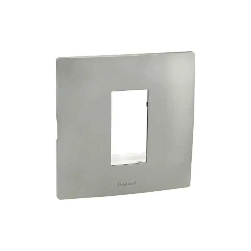 Legrand Lyncus 1 Module Polycarbonate Matt Champagne Plate with Support Frame, 677581