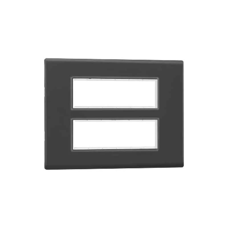 Legrand Allzy 12 Module Polycarbonate Matt Black Cover Plate with Frame, 681319