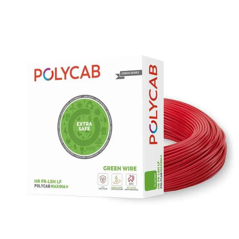 Polycab Maxima Plus 2.5 Sqmm Red Single Core Eco Friendly Greenwire FR PVC Copper Insulated Cable, Length: 90 m