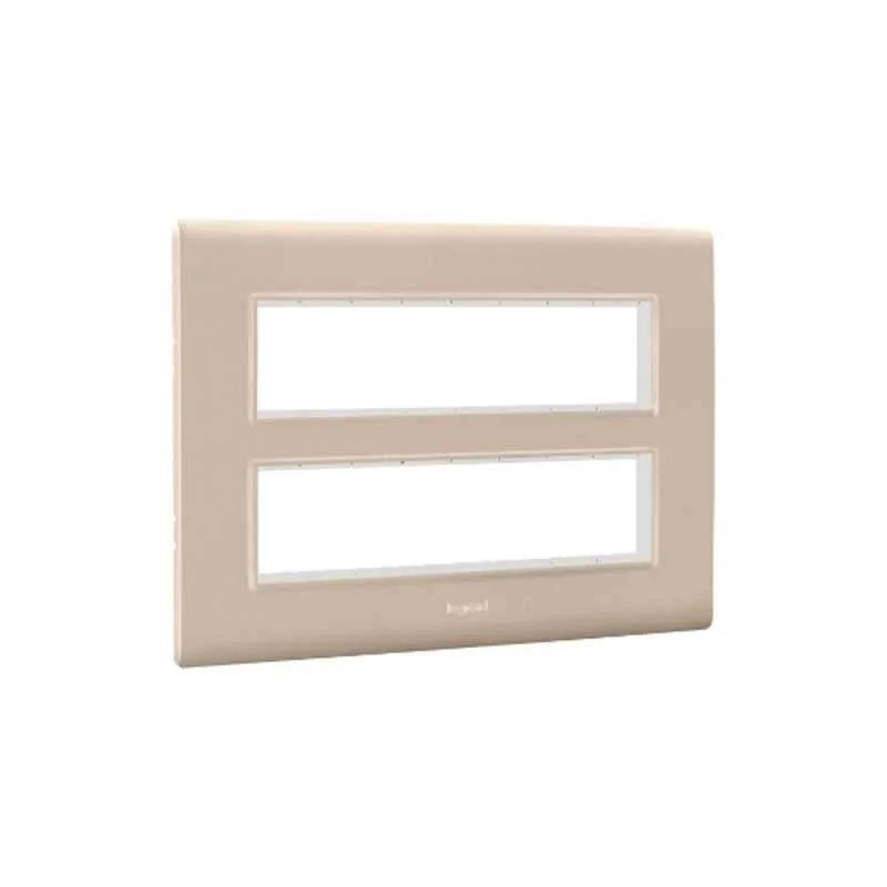 Legrand Allzy 12 Module Polycarbonate Aluminium Champagne Cover Plate with Frame, 681352