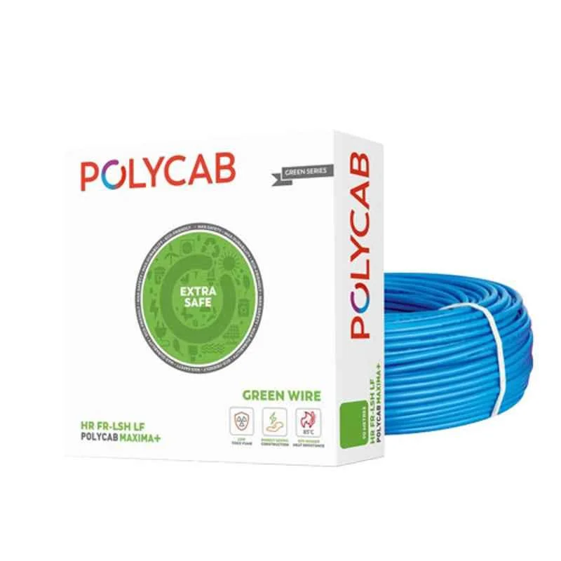 Polycab Maxima Plus 2.5 Sqmm Blue Single Core Eco Friendly Greenwire FR PVC Copper Insulated Cable, Length: 90 m