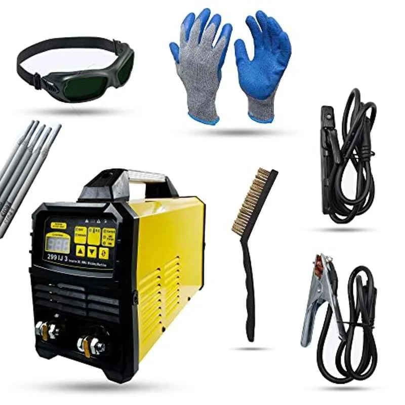 Hillgrove 299IJ3 299A IGBT Inverter Welding Machine with Welding Holder, Earth Clamp, Welding Gloves, Welding Googles, 5 Pcs Welding Rod & Welding Brush, HGCM968