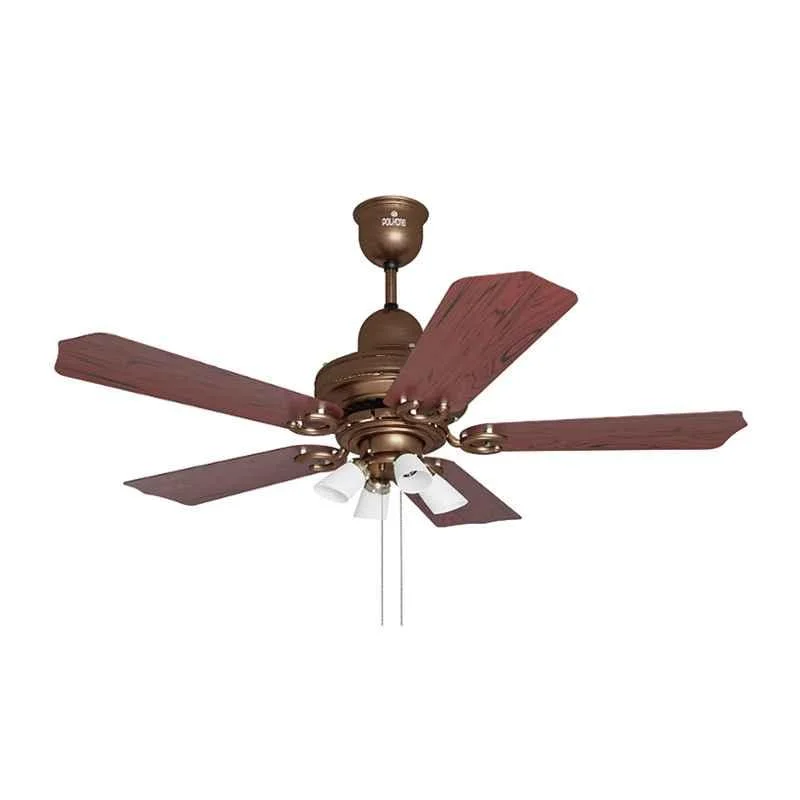 Polycab Super Premium Fan 75W 375rpm Darkwood Nickel Ceiling Fan, FCESPST014P, Sweep: 1200 mm