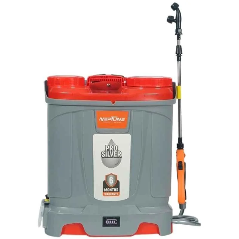 Neptune Silver Pro-13 18 Litre 12V 12Ah Knapsack Battery Sprayer with Telescopic Lance & 4 Nozzles