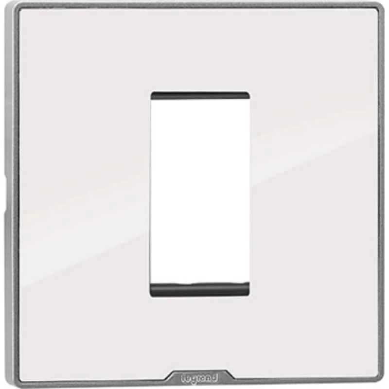 Legrand Myrius Nextgen 1 Module Plastic Ice White Plate with Support Frame, 679521