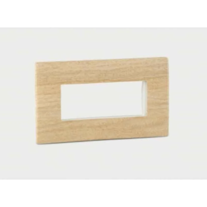 Legrand Mylinc 4 Module Wood Finish Plate with Frame, 675633
