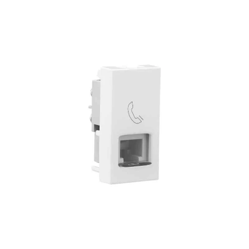 Legrand Allzy RJ11 1 Module White Telephone Socket with Shutter, 681130