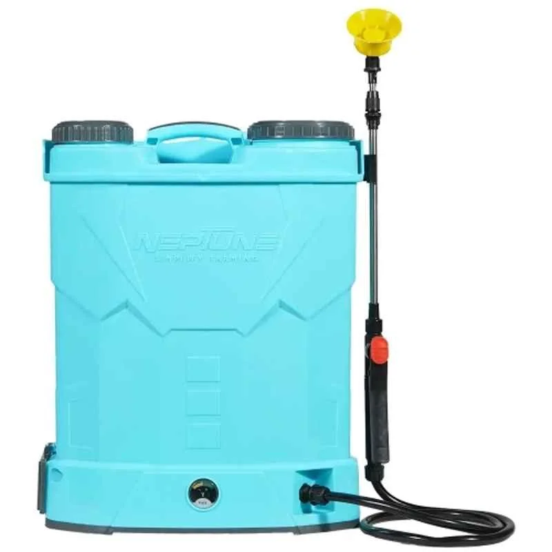 Neptune Model-13-Plus 12V 12A 20 Litre Double Motor Knapsack Battery Sprayer with Spray Gun up to 20 Ft Spray for Farming & Garden, Color May Vary, BS/CK/DK/VN-13 Plus
